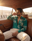 Seafoam Bloom in Green Oxford Collar Shirt