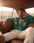 Seafoam Bloom in Green Oxford Collar Shirt