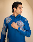Floral Bliss Blue Ganganagery Kurta