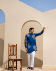 Floral Bliss Blue Ganganagery Kurta