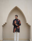 Floral Bliss Black Ganganagery Kurta