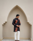 Floral Bliss Black Ganganagery Kurta