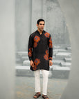 Floral Bliss Black Ganganagery Kurta