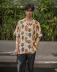 Tribal Faces Yellow Oversize Shirt