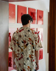 Red Leaf Floral Oversized Shirt