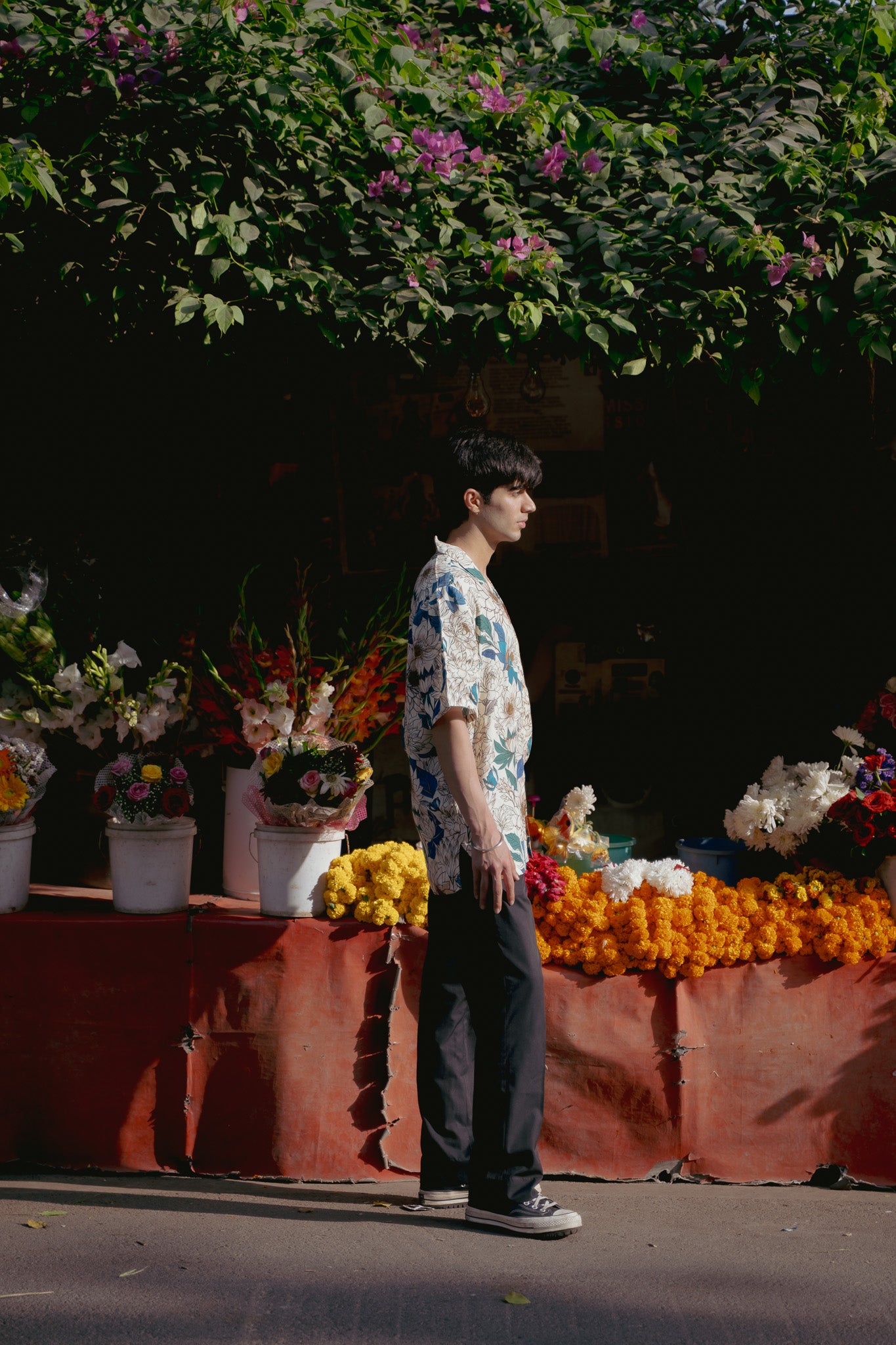 Green Leaf Floral Oversize Shirt