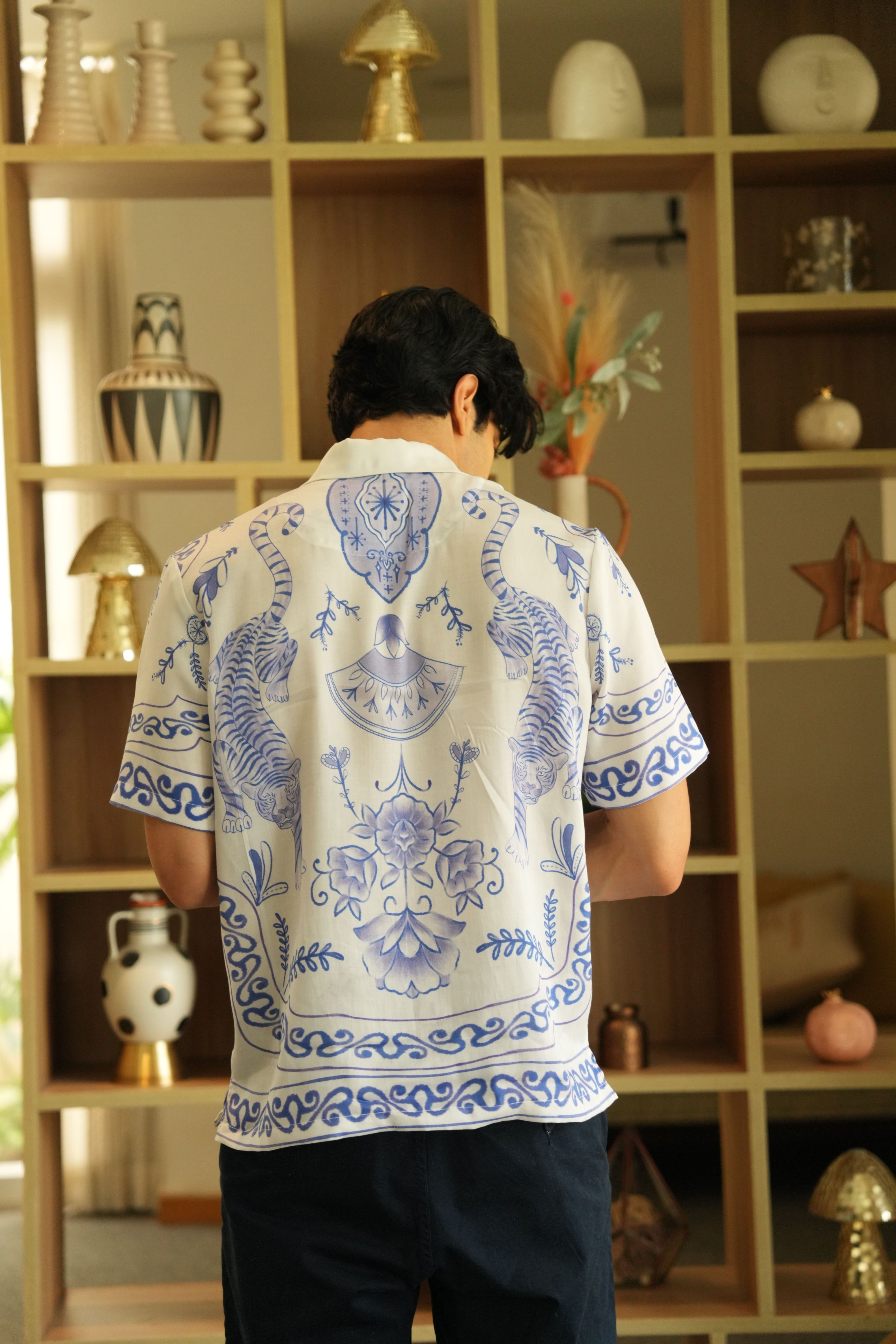 Royal Tigris Relaxed Fit Cuban Collar Shirt