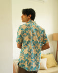 Azure Botanica Oversized Hawaiian Collar Shirt