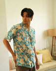 Azure Botanica Oversized Hawaiian Collar Shirt
