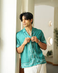 Midnight Monarch Green Relaxed Fit Collar Shirt