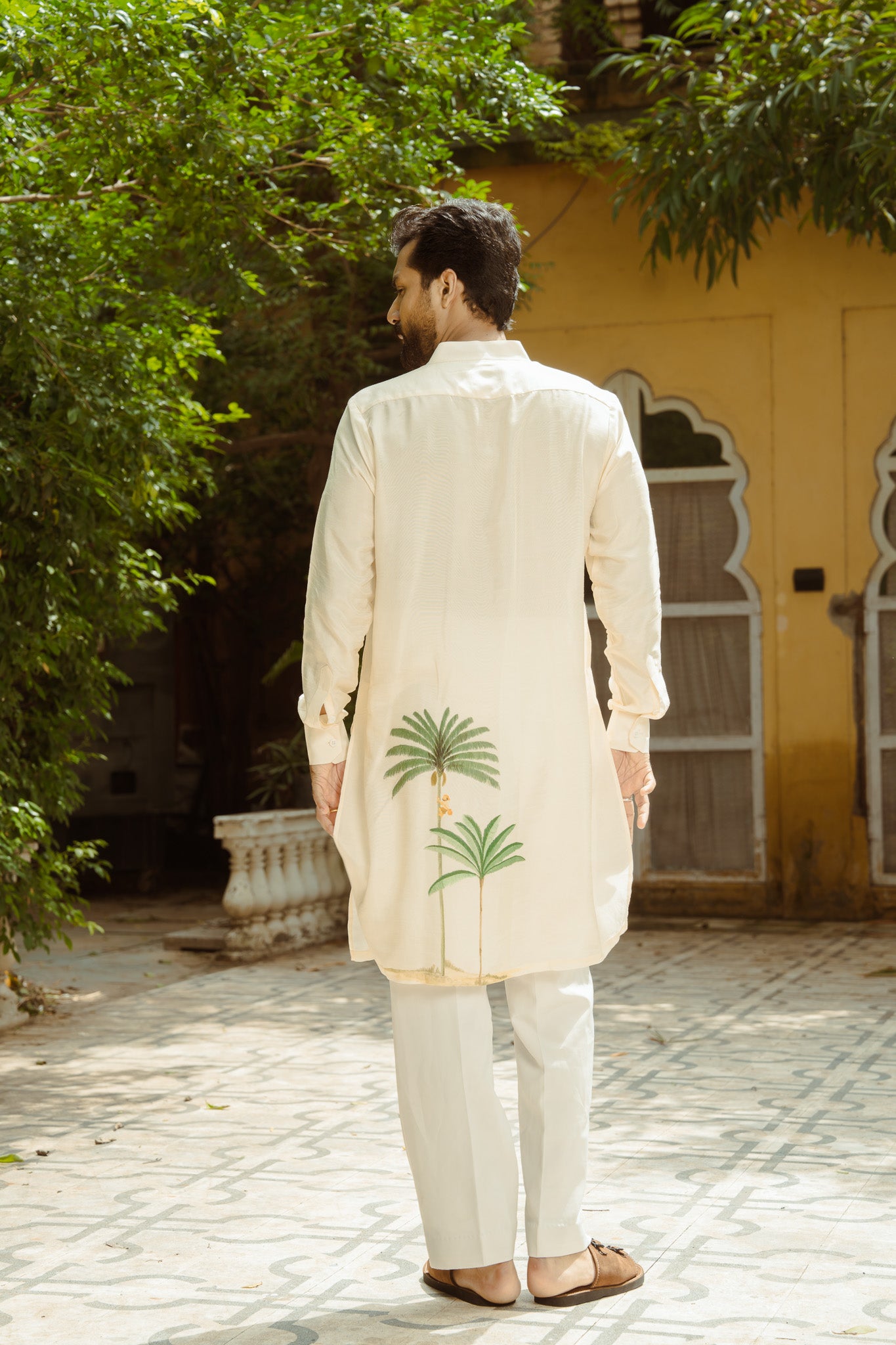 Palm Oasis Zipper Kurta