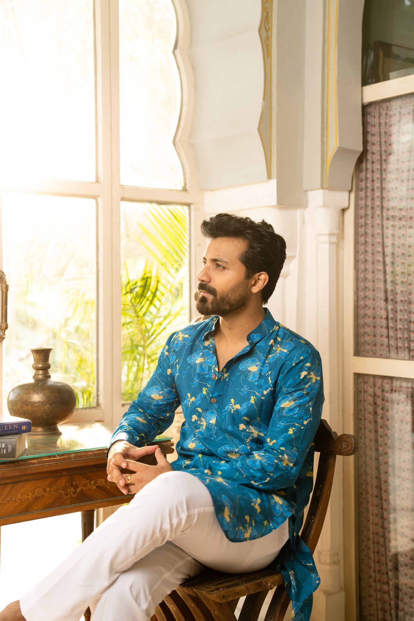 Cerulean Petal Ganganagery Kurta