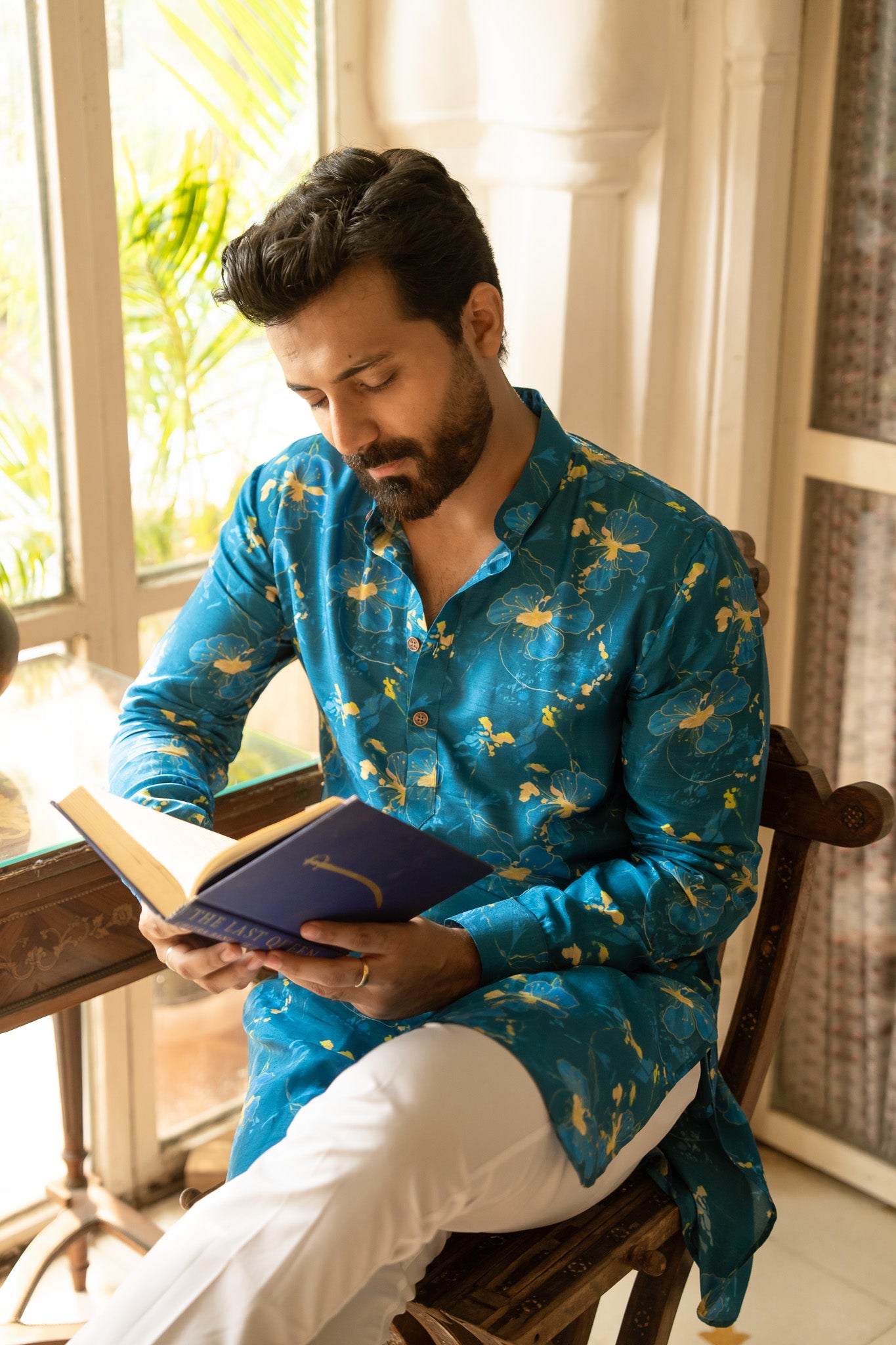 Cerulean Petal Ganganagery Kurta