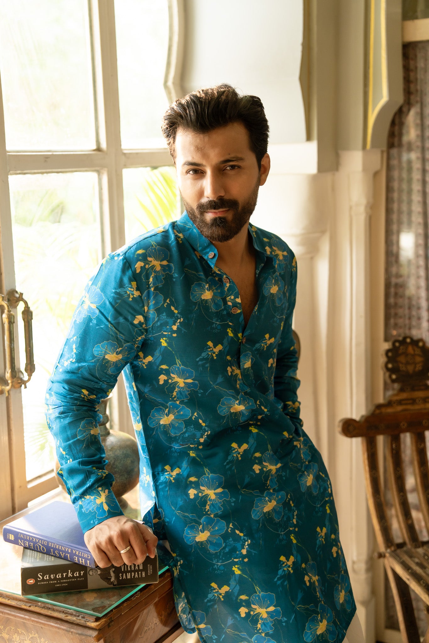 Cerulean Petal Ganganagery Kurta