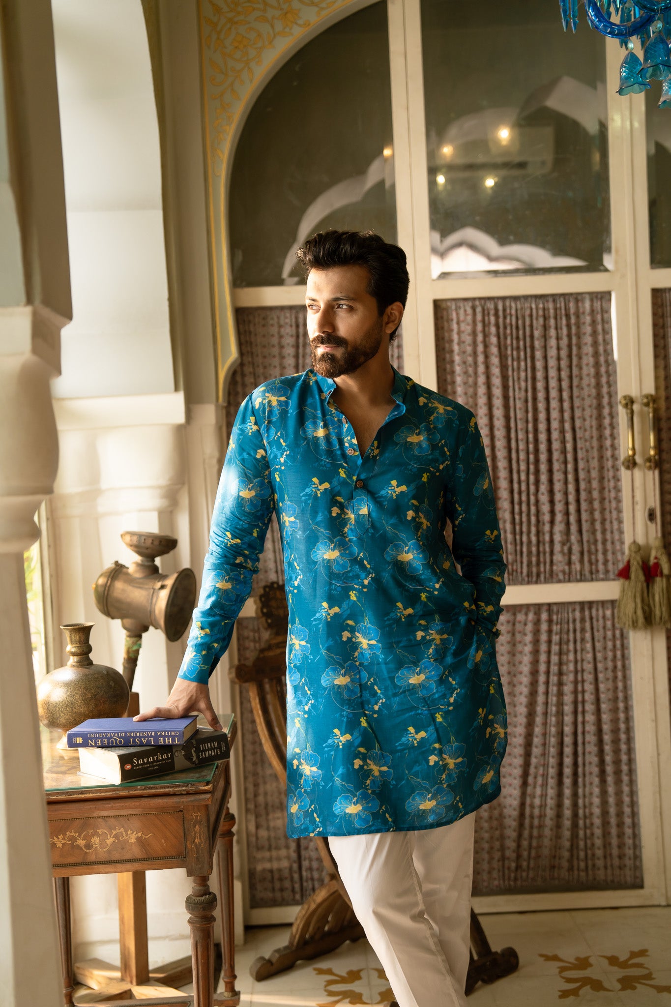 Cerulean Petal Ganganagery Kurta