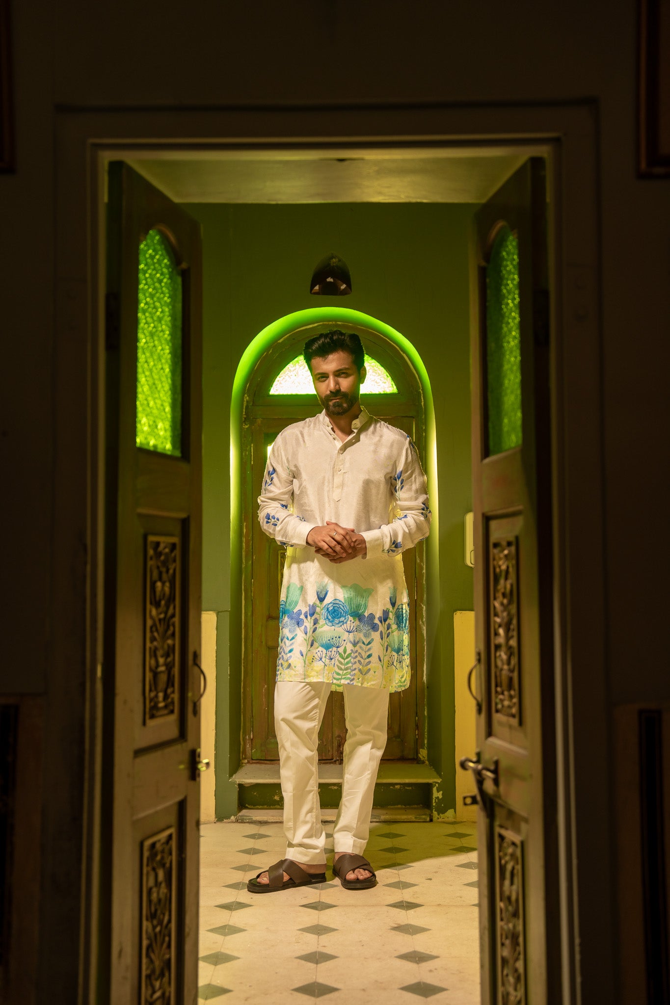 Wildflower Horizon Blue Ganganagery Kurta