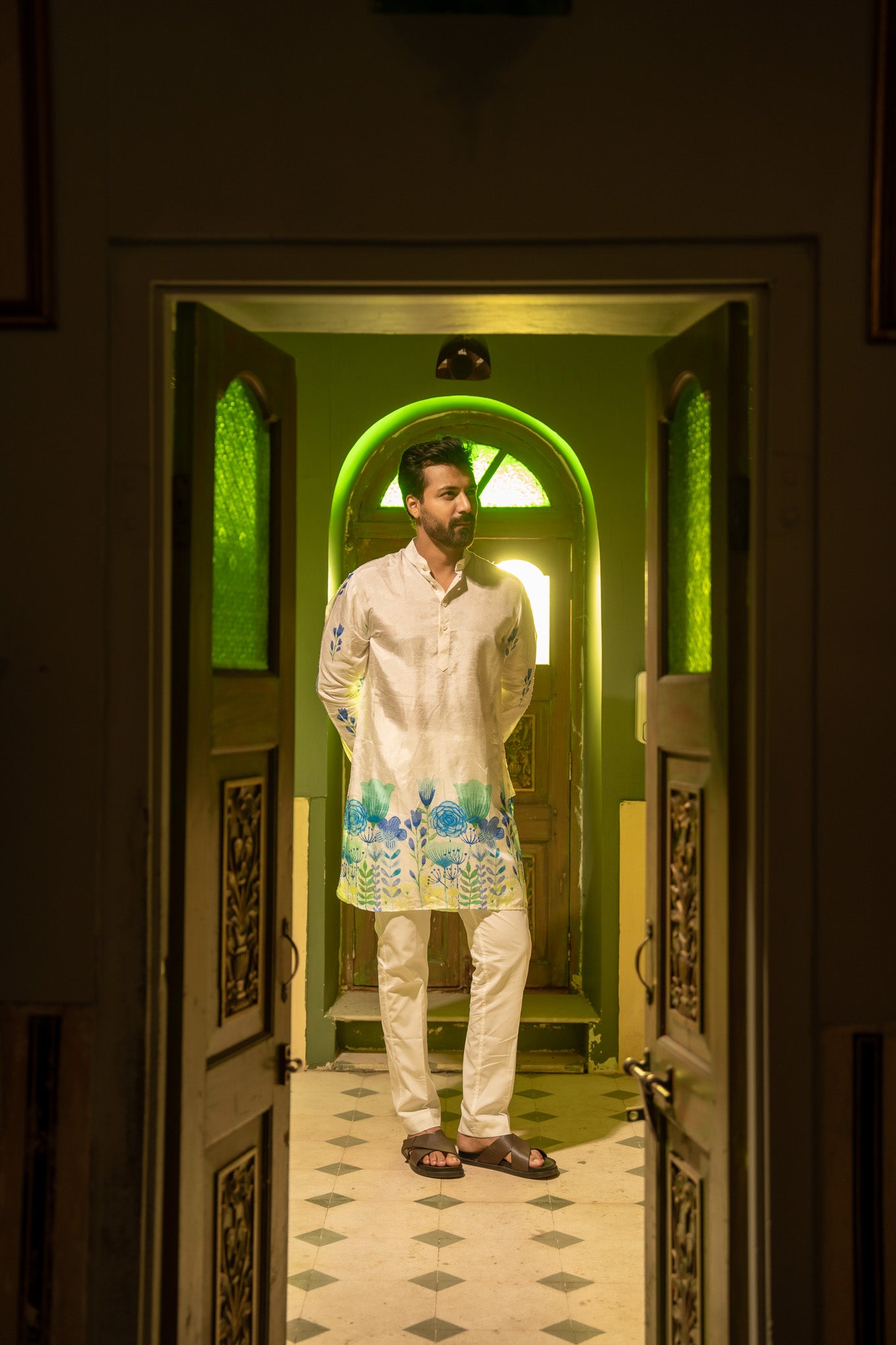 Wildflower Horizon Blue Ganganagery Kurta