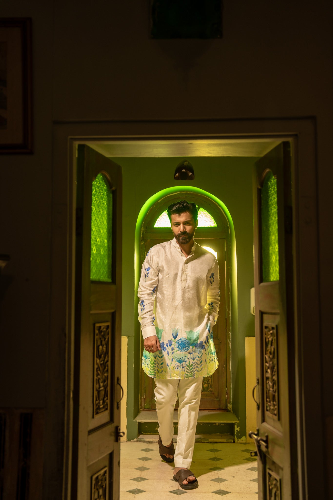 Wildflower Horizon Blue Ganganagery Kurta
