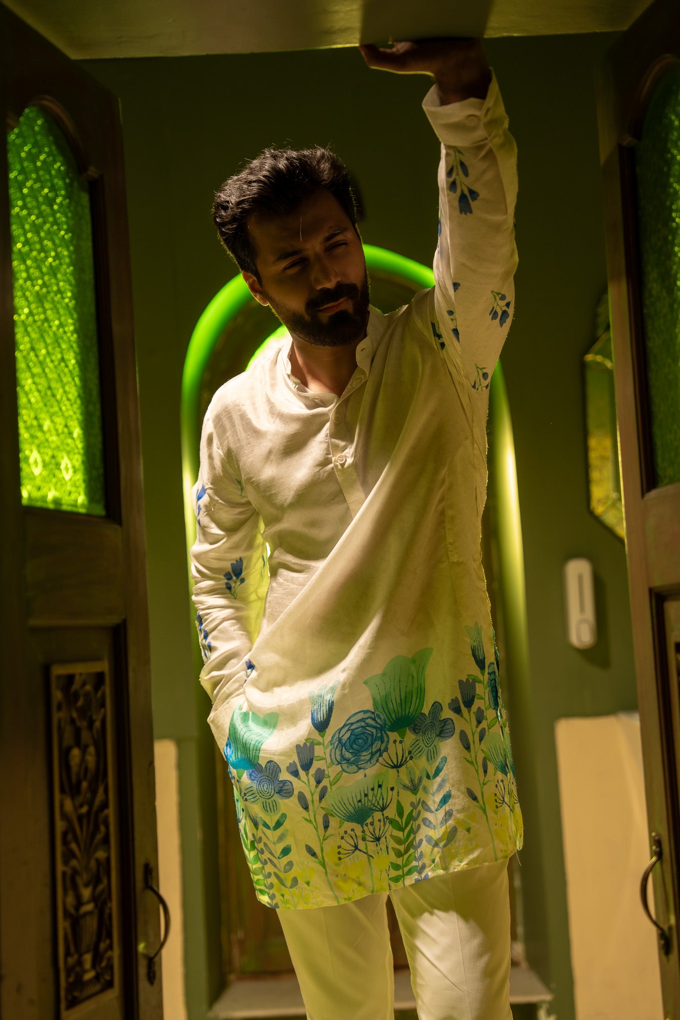 Wildflower Horizon Blue Ganganagery Kurta