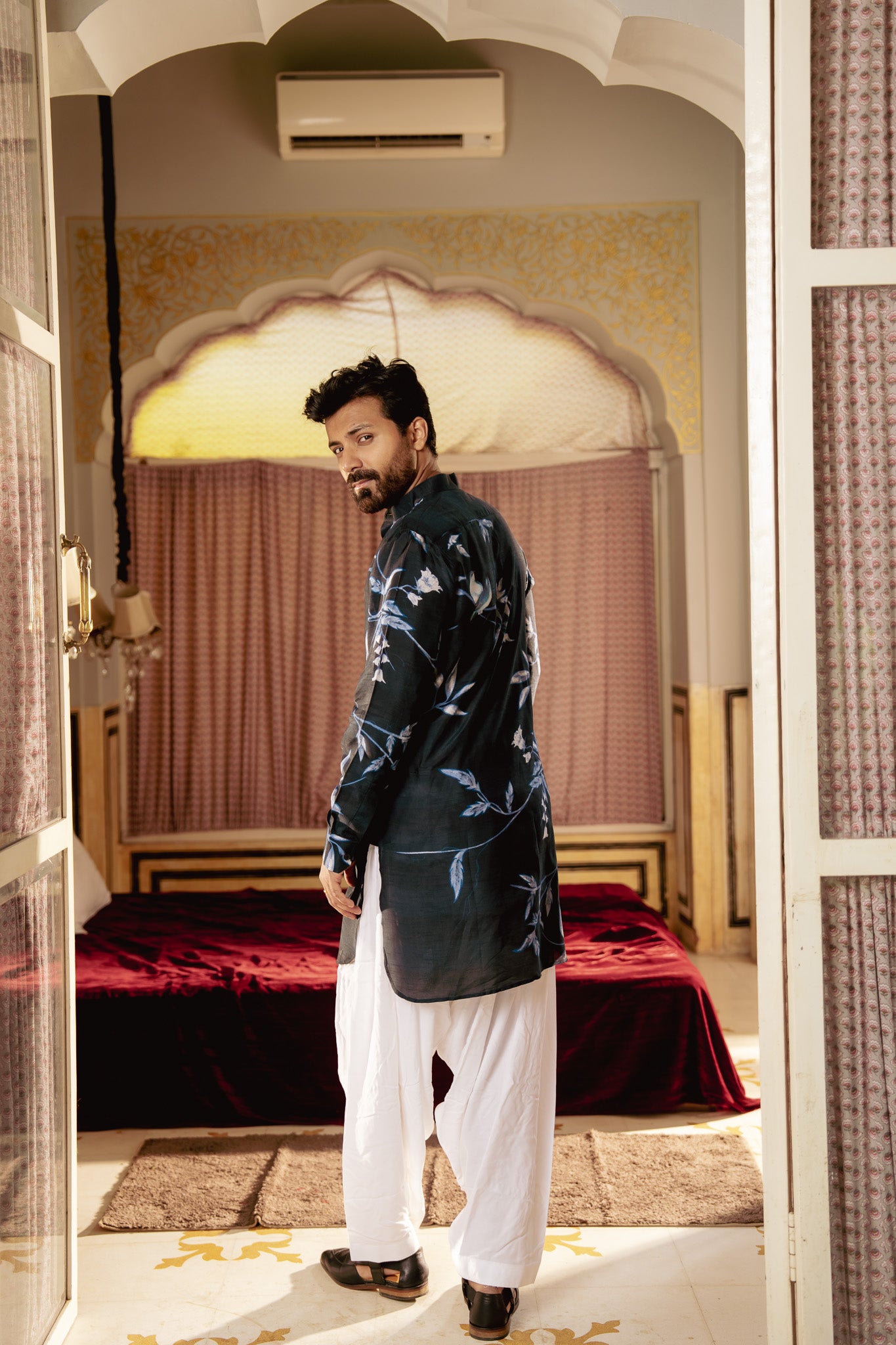Bird Branch Blue Ganganery Kurta