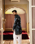 Bird Branch Blue Ganganery Kurta