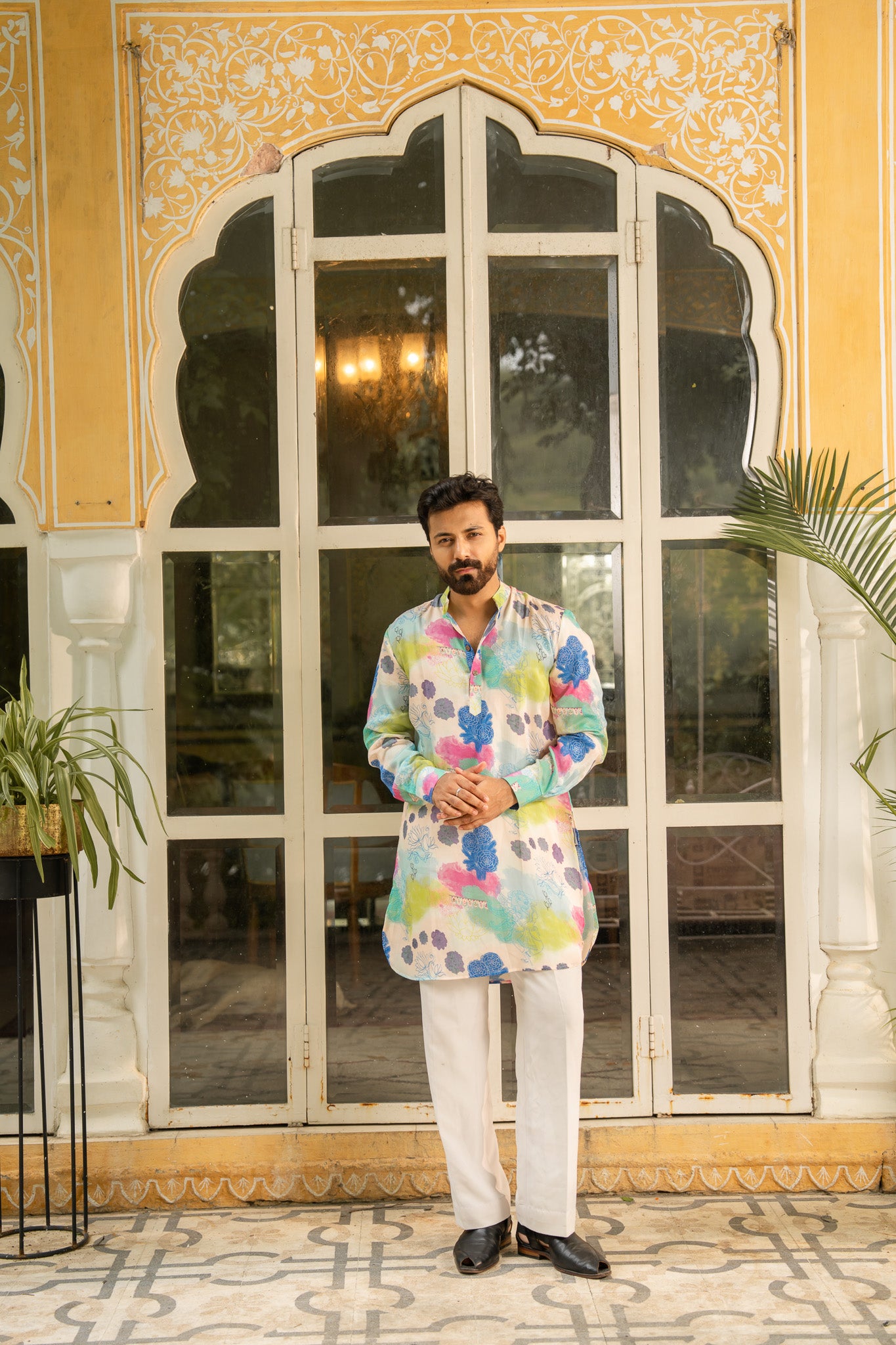 Spring Bloom Blue Ganganagry Kurta