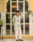 Spring Bloom Blue Ganganagry Kurta