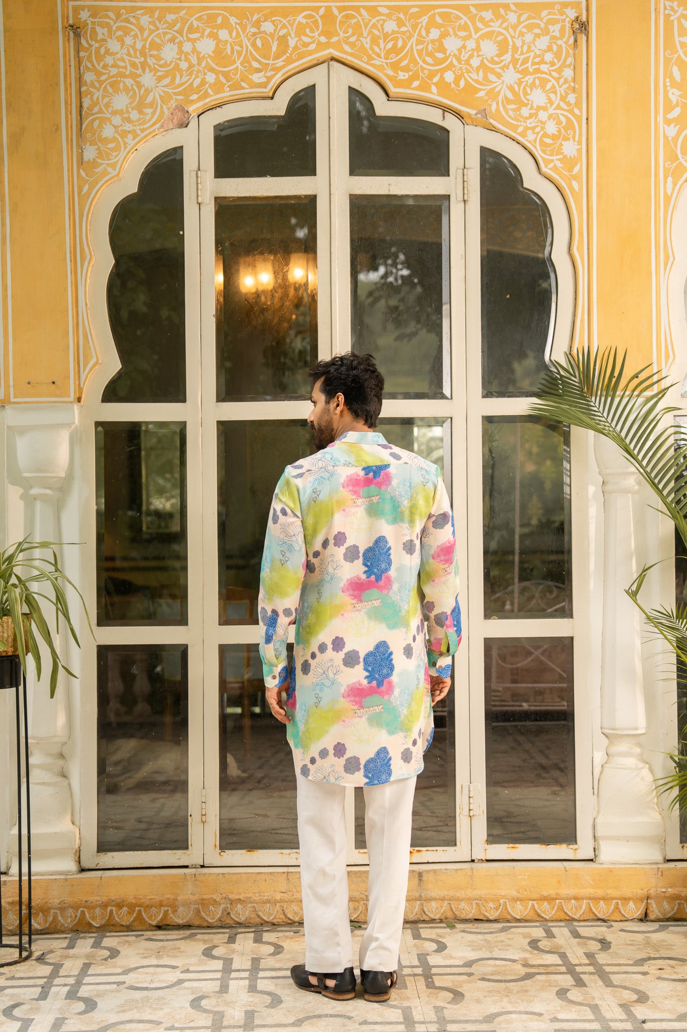 Spring Bloom Blue Ganganagry Kurta