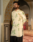 Bird Branch Cream Ganganery Kurta