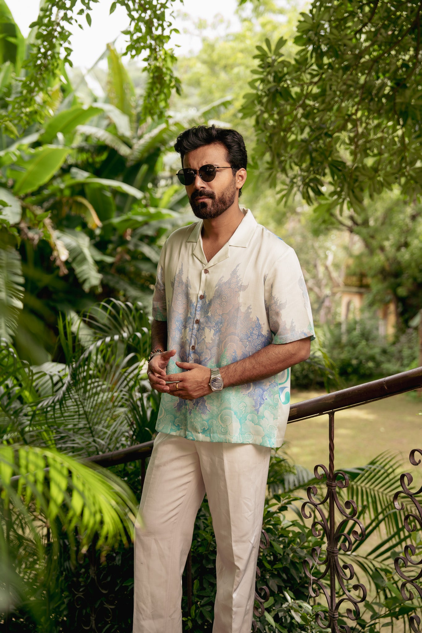 Jade Guardian Relaxed Fit Cuban Collar Shirt