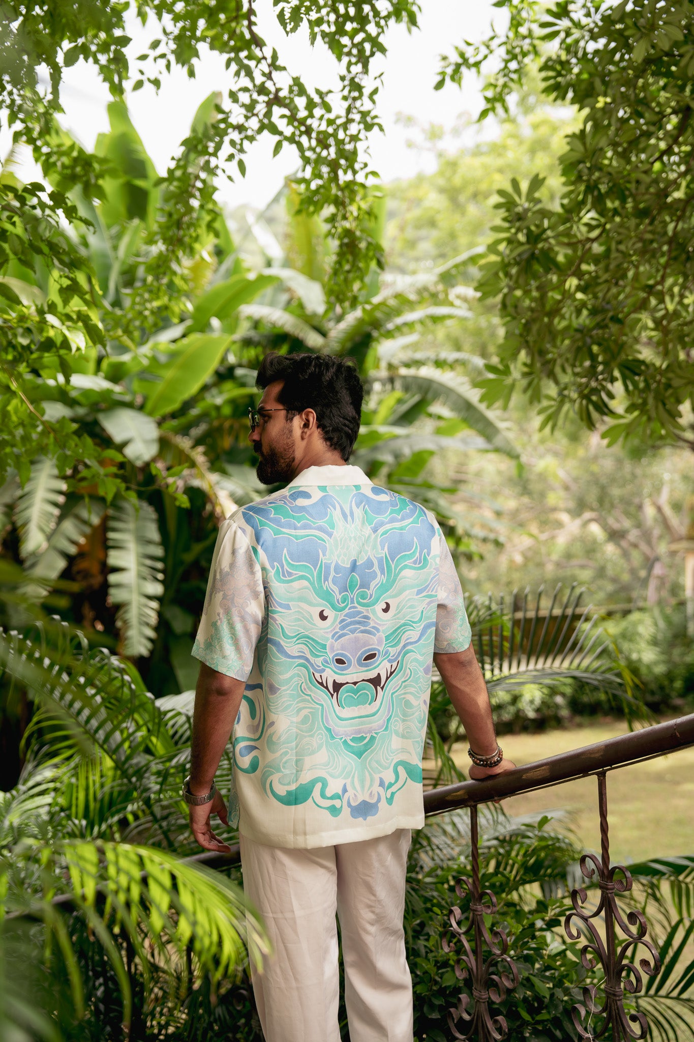 Jade Guardian Relaxed Fit Cuban Collar Shirt