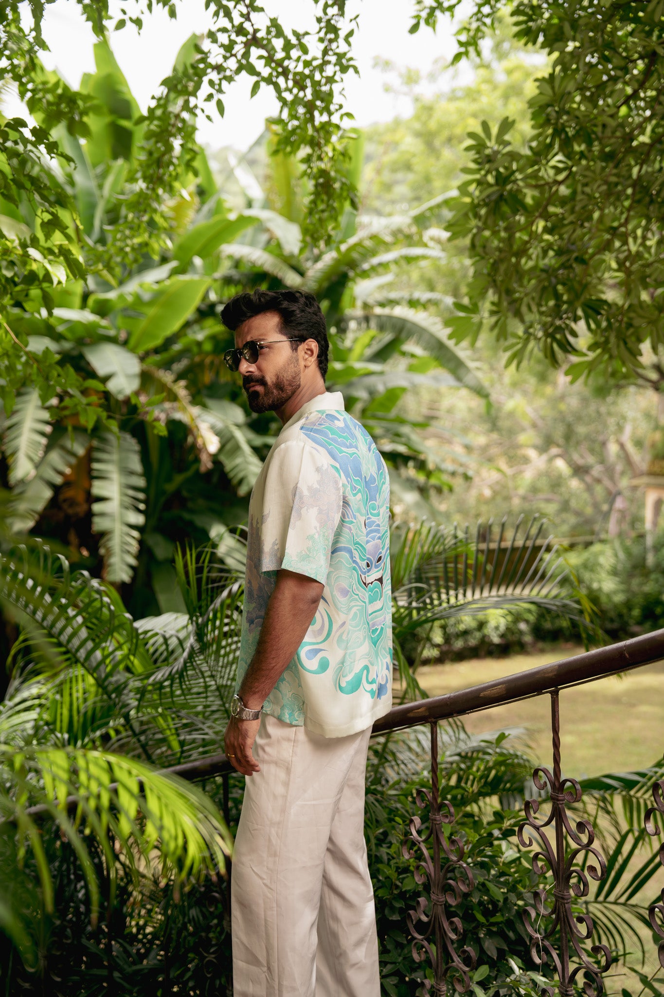 Jade Guardian Relaxed Fit Cuban Collar Shirt