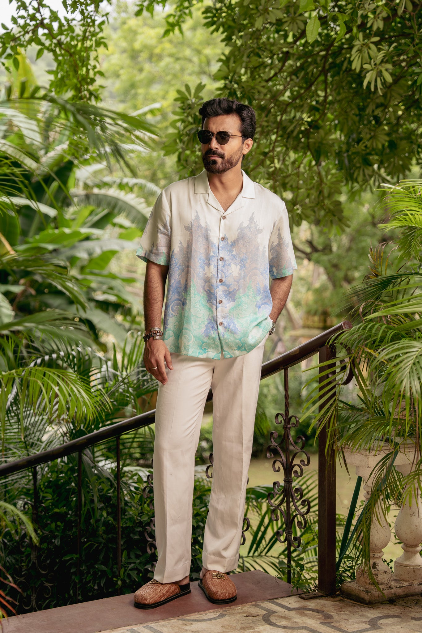 Jade Guardian Relaxed Fit Cuban Collar Shirt