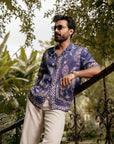 Royal Tigris Blue Relaxed Fit Cuban Shirt