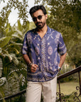 Royal Tigris Blue Relaxed Fit Cuban Shirt
