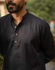 Black Terrain Mandarin Cord Set