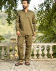 Olive Terrain Mandarin Cord Set