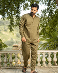 Olive Terrain Mandarin Cord Set