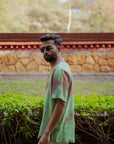 Abstract Ombre Olive Green Oversized Shirt