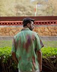 Abstract Ombre Olive Green Oversized Shirt