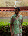 Abstract Ombre Olive Green Oversized Shirt