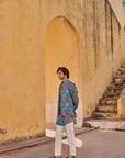 Jaco Floral Grey Kurta Jacket Set