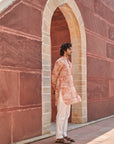 Khajuraho Orange Ganganagery Kurta