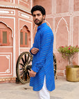 Blue Wave Leheriya Ganganagery Kurta
