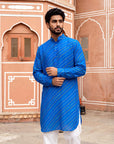 Blue Wave Leheriya Ganganagery Kurta