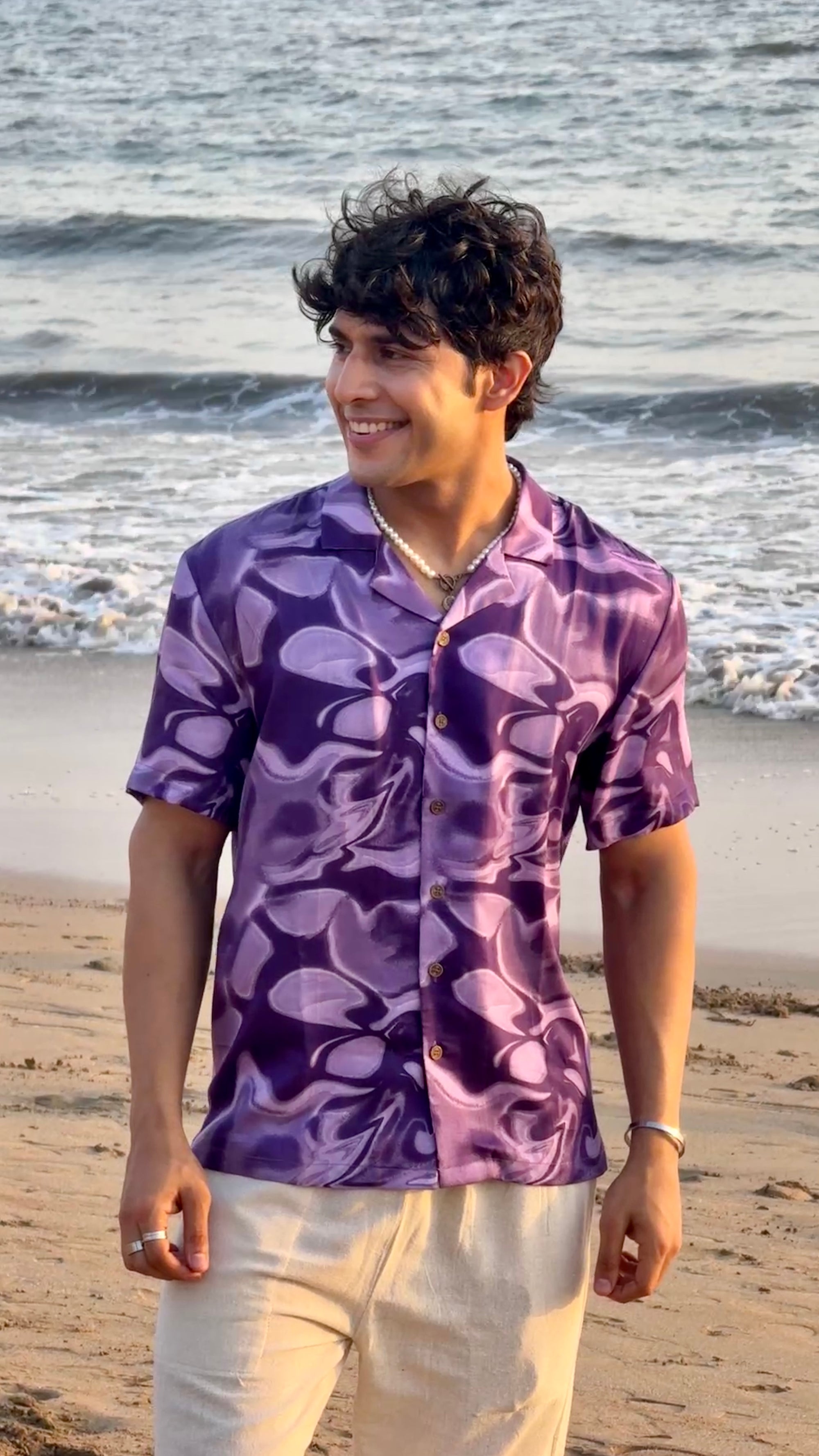 Electric Mirage Flow Relaxed Fit Cuban Collar Shirt