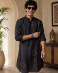 Emerald Dots Black Bandhani Ganganagery Kurta