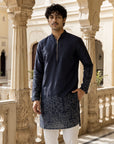Black Bandhani Zipper Kurta