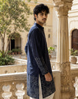 Black Bandhani Zipper Kurta
