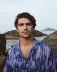 Khajuraho abstract blue Oversize Shirt